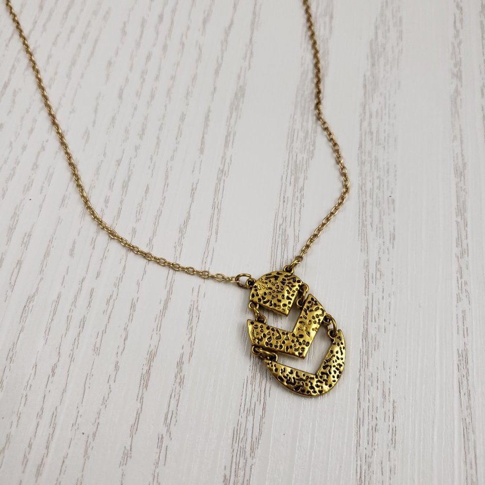 Long Gold Tone Boho Arrow Pendant Necklace Layer